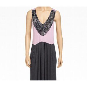 Ginger G Dress Sleeveless Medium raised floral purple black Rayon Summer Y2K